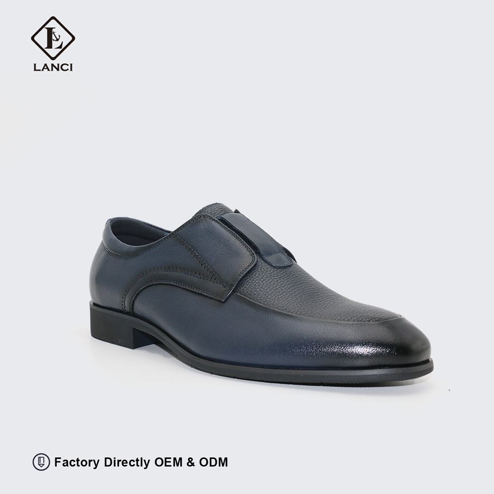 mens dress shoes blue cow leather suit shoes with OEM service