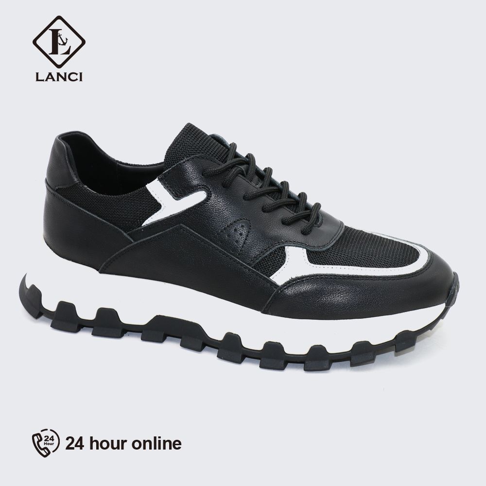 кожаные кроссовки черные спортивные туфли для мужчин