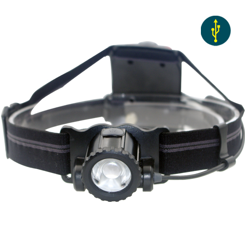250lumens USB rechargeable LED headlamp Hawk-15, water resistant IPx4