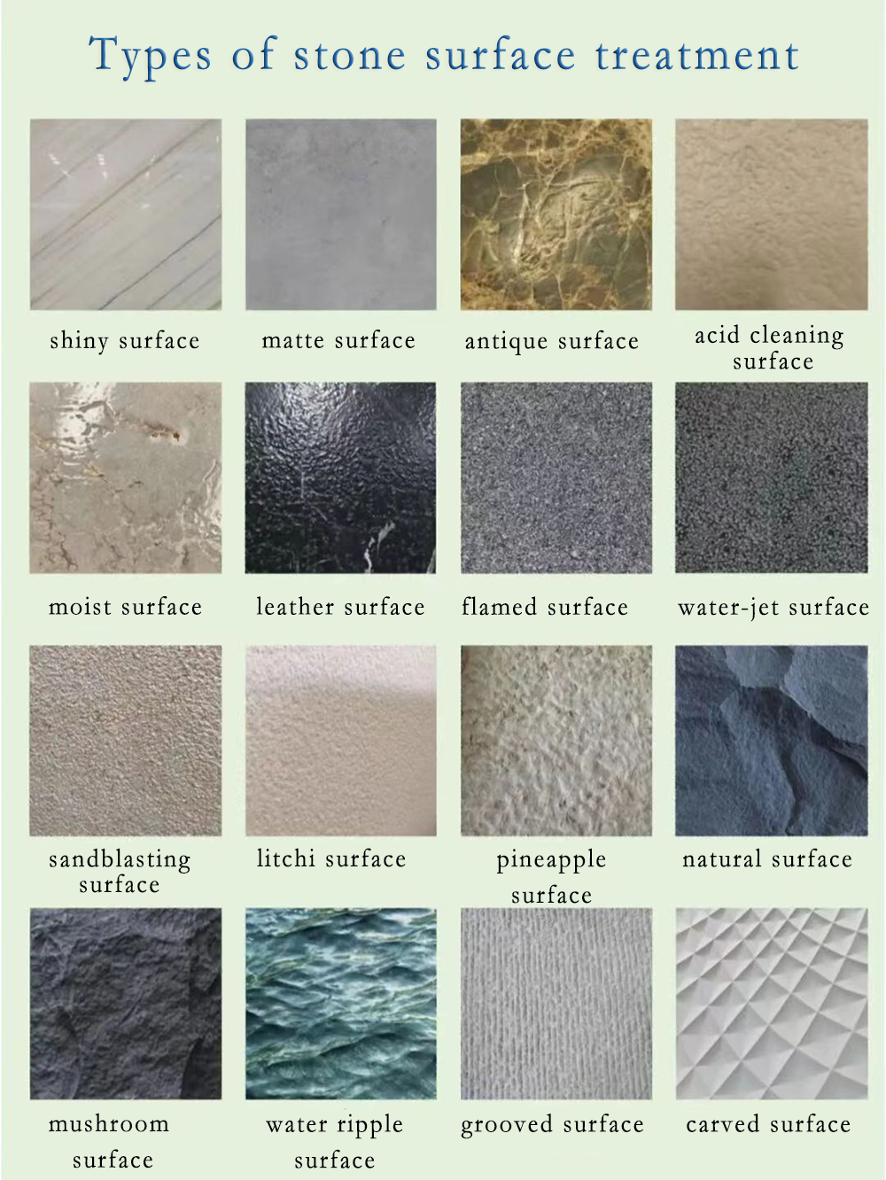 How many kinds of stone surface treatment technology ?