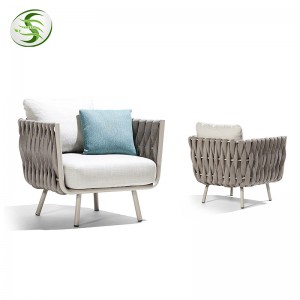Outdoor Weaving Rattan Fabric Garden Furniture modern Sets 4 Seater Patio Lounge Garden Modular Sofas