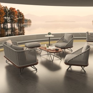 outdoor furniture hotel garden rattan sofa set home living room sofa rope outdoor sofa