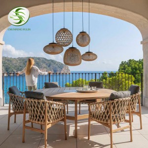 Outdoor Furniture Contemporary Garden Outdoor Furniture Set Hand Wo0ven Alum Dining Set Dining Chairs