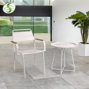 outdoor aluminum frame furniture waterproof balcony bistro dining table sets for resort