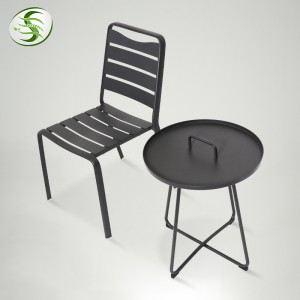 Chinese Modern Outdoor Furniture Garden Aluminum 6 Seats Dining Table and Chairs Set