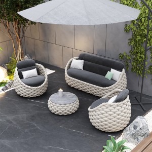 cheap Rope Sofa Chair Set Garden Furniture Luxury Modern Outdoor Waterproof Seats
