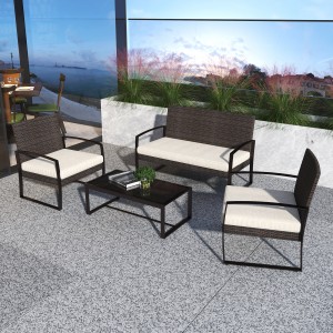 best selling Garden Sets Rattan Dining Set Fast Food Restaurant Table And Chair
