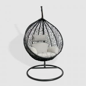 Hanging chair rattan hanging egg garden rattan swing chair with round frame