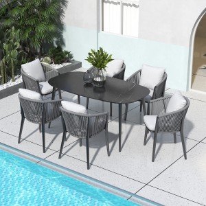 Wholesale aluminum Outdoor Solid Dining Table And Garden Chair Set