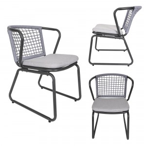 best selling Patio garden furniture outdoor rope weaving garden chair restaurant cafe aluminum outdoor dining chair