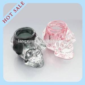 colored skull shape candle wax jars glasses