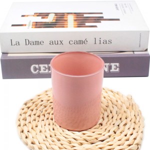 china supplier manufacturer customized luxury bright recycled gold decal decorative colored pink green gray brown cylinder stright wall machine made candle jars for candle making FAJ7492