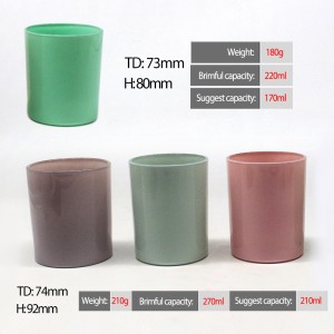 china supplier manufacturer customized luxury bright recycled gold decal decorative colored pink green gray brown cylinder stright wall machine made candle jars for candle making FAJ7492