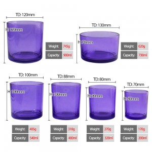 wholesale custom empty frosted ombre colors glossy colored multi Sizes candle jars set for candle making FSC9507