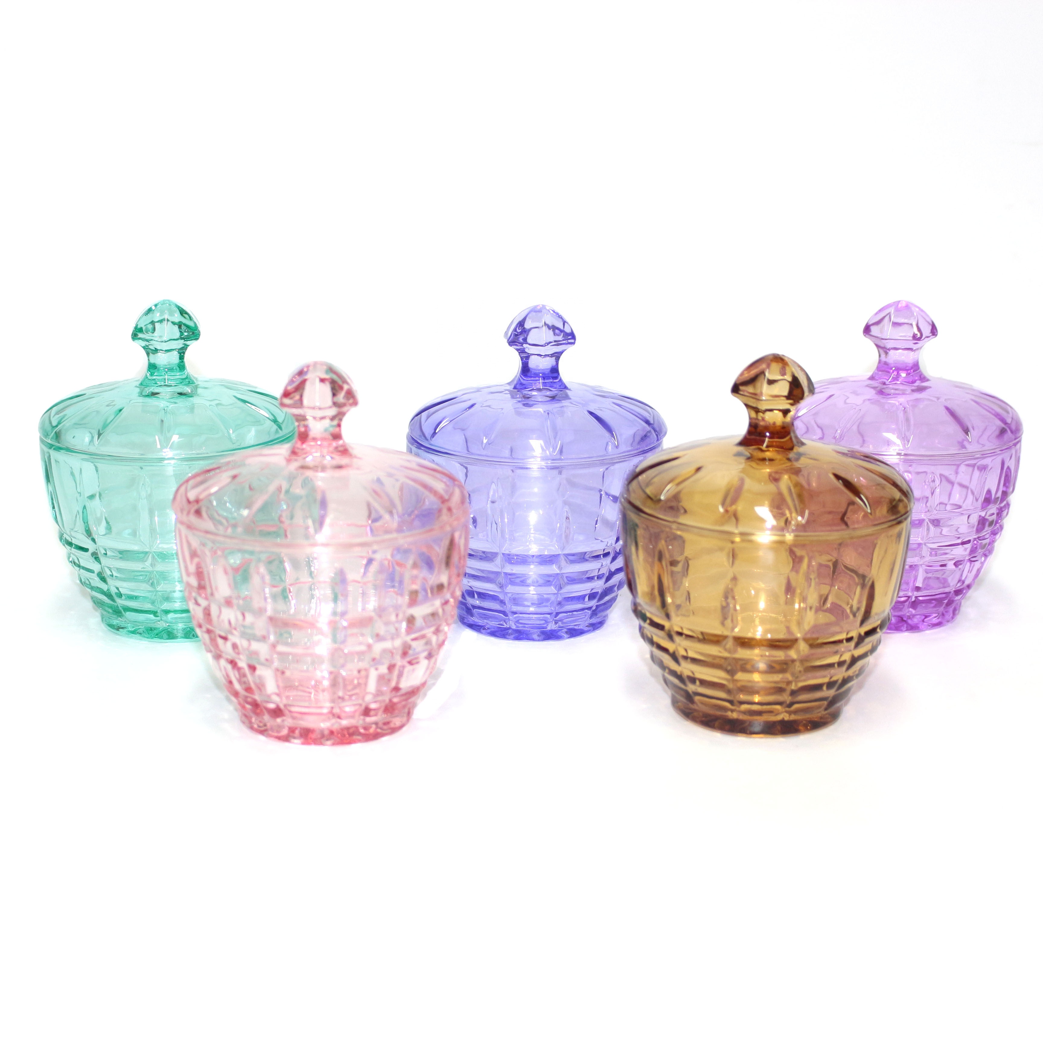 FengJun Wholesale unique colourful glass candy and snacks jar with  lid luxury in bulk