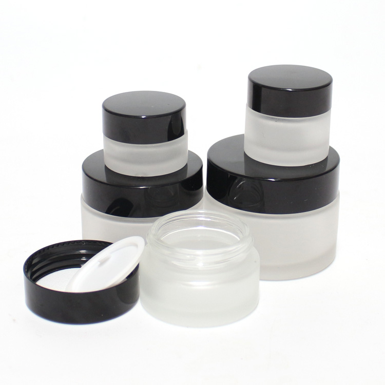 Fengjun Wholesale Cosmetic Packaging Free Samples with black  plastic5ml 10ml 15ml 30ml 50ml 100ml  Jar body butter jars