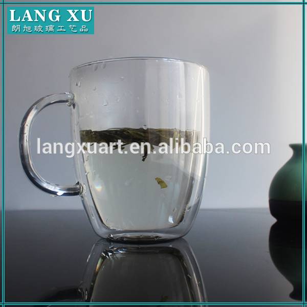 china wholesale Goblet Wine Glass Manufacturers - LXCZ-004 160ml custom double walled glass mug/drinking glass cheap wholesale – Langxu