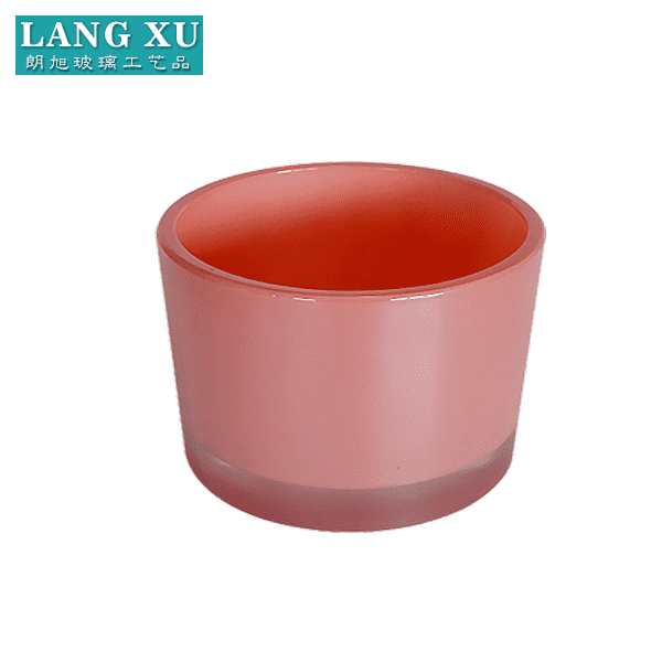 Geo Cut Glass Candle Jar Suppliers - LXHY7989 colored glass container for wax with cheap price – Langxu