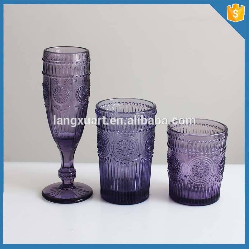 china wholesale Drinkware Glass pricelist - Restaurant supply Coloured drinking glass cup for water – Langxu