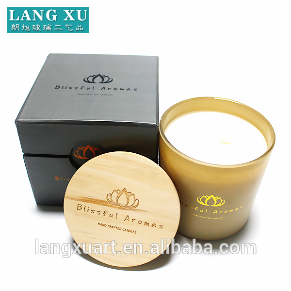 china wholesale Luxury Candle Jars Glass Factory - FAJ10x10cm Newest luxury gift with color box aroma scented soy candles factory – Langxu