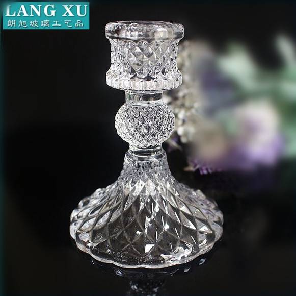 china wholesale Tall Candle Holder Suppliers - langxu hot selling cheap glass pillar candle holder – Langxu