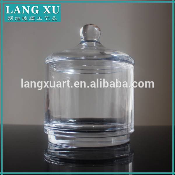 china wholesale Luxury Black Candle Jar Suppliers - LXHY-T012 small glass wedding candy jar glass candle jars with lids – Langxu
