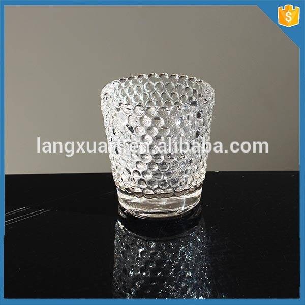 china wholesale Glass Candle Holder With Lid Factory - Small clear hobnail wholesale glass votive candles and holders bulk – Langxu