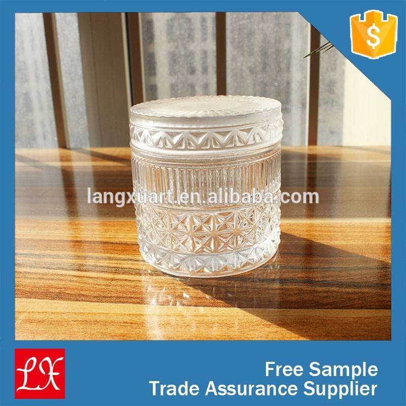 china wholesale Black Candle Glass Jar pricelist – Factory direct homeware crystal jar cylinder shape Christmas decoration Glass Jar with Top Lid – Langxu