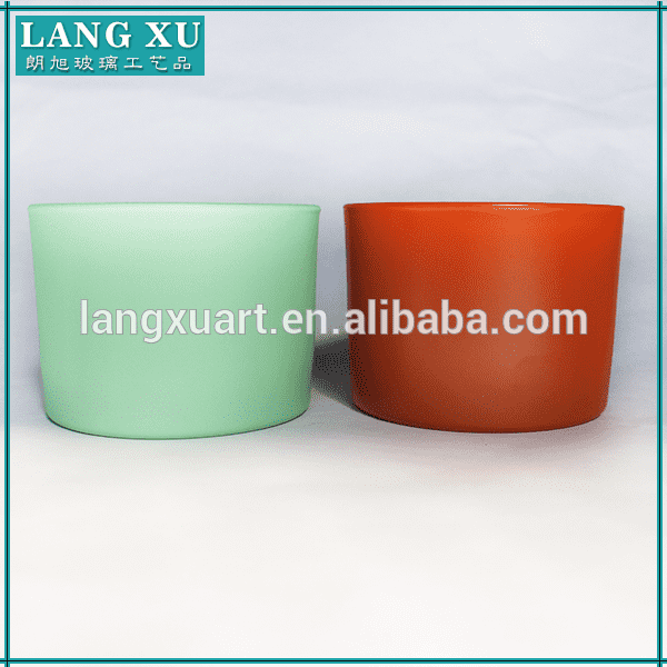 china wholesale Tall Candle Holder Factory - cylinder bulk handmade frosted glass votive bulk candle holders – Langxu