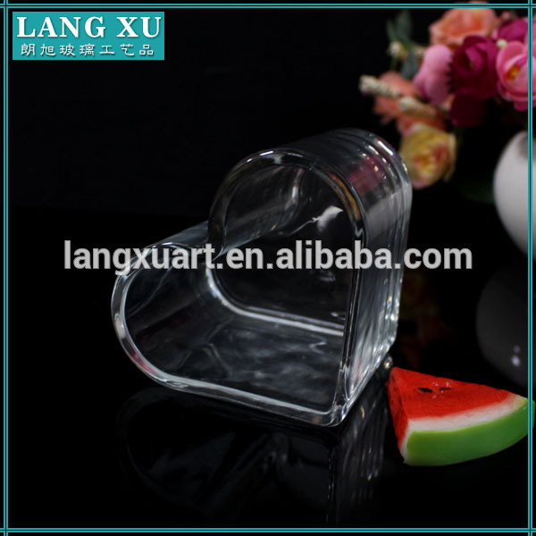 china wholesale Matte Black Candle Jar quotes - wedding favor heart shape candy glass jar – Langxu