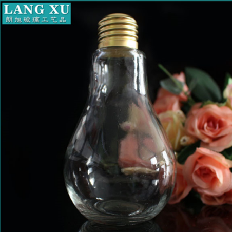china wholesale Black Glass Candle Jars Suppliers - transparent hot selling light bulb shaped glass jar – Langxu