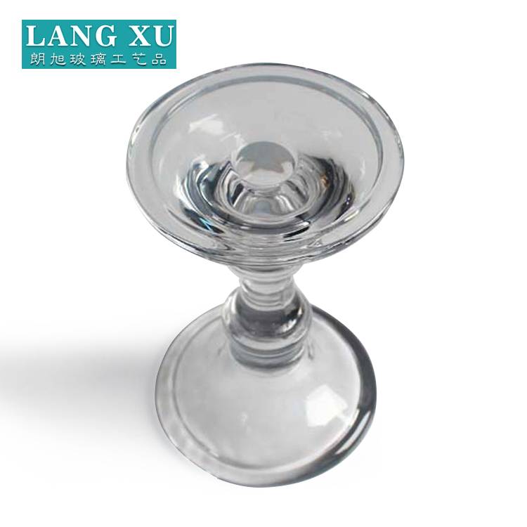 china wholesale Pineapple Candle Holder Manufacturers - LXHY-A023 wedding use simple style clear glass candle holder – Langxu