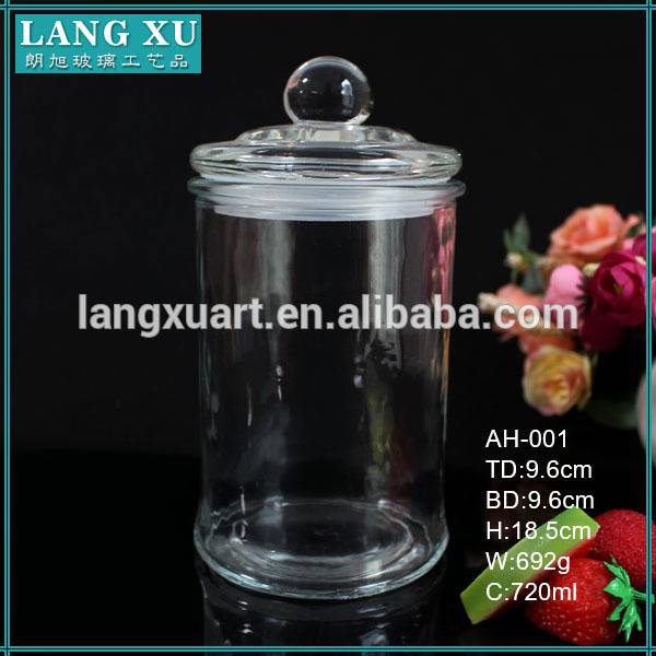 Empty Glass Candle Jar With Metal Lid pricelist - clear various size airtight lids glass canister for storage – Langxu