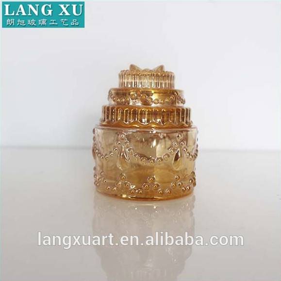 Candle Jar Black Factories - LXHY-T105-PG high quality gold platedwedding favor candy jar mini candy buffet jar with glass lid – Langxu