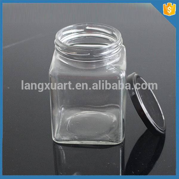 Gold Candle Jars Manufacturers - 45ml-1000ml food grade square glass mini jam jars – Langxu