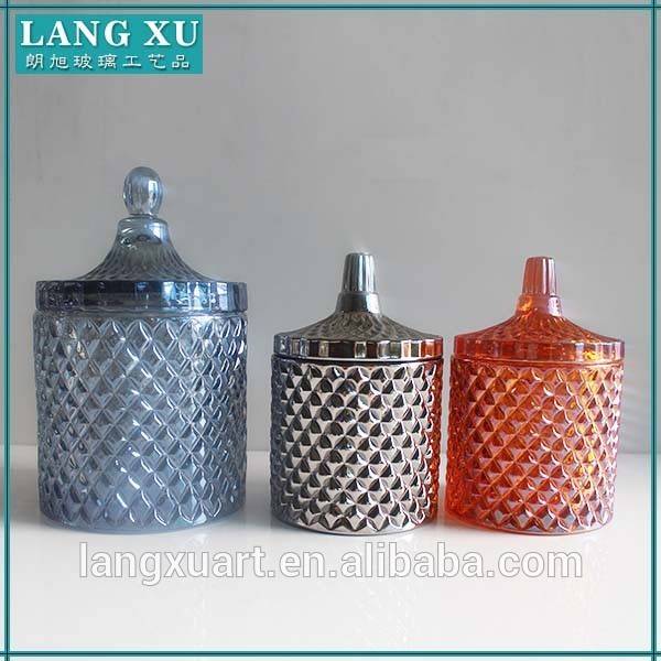 china wholesale Pearl Candle Jar Suppliers - LX-T066 cylinder crystal glass candle jar for candle making – Langxu