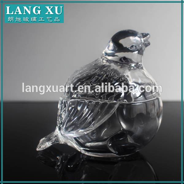 china wholesale Luxury Candle Holders Factories - Animal shaped decorative crystal glass sugar bowl – Langxu