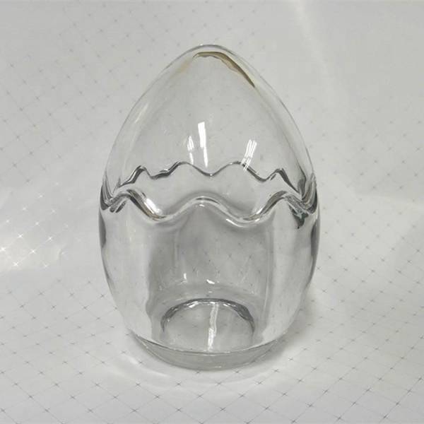 china wholesale Rose Gold Candle Jar pricelist - 10.5*14.5cm clear crystal egg shaped glass cookie jar glass jar with lid – Langxu