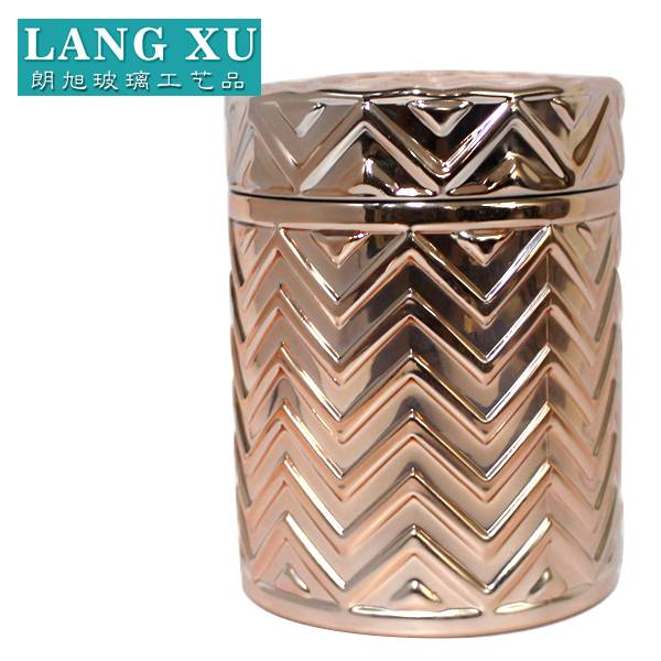 china wholesale Black Candle Jars With Lids - LXHY-T038 weight 822g wholesale clear or colored crystal glass candle jar with lid – Langxu