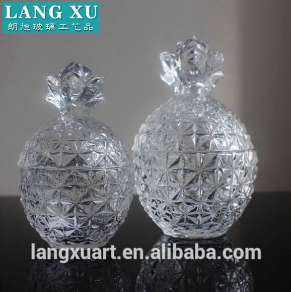 Factory Promotional Glassware Wholesale - wholesale crystal jars glass jar pineapple shape wholesale glass jars – Langxu