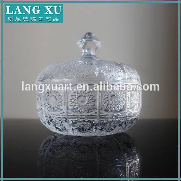 china wholesale Candle Jars Glass - handmade glass round sweet jar candy buffet jar – Langxu