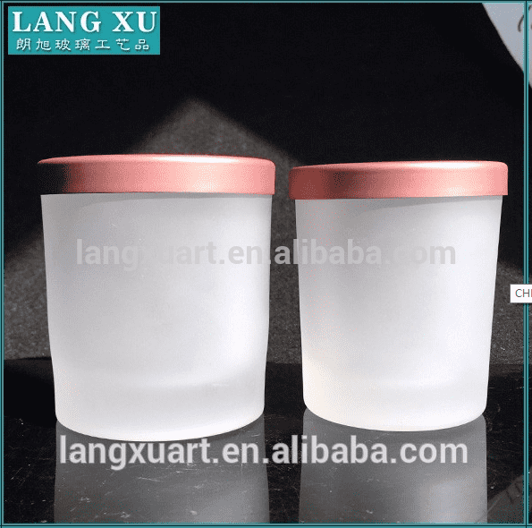 Black Candle Jars With Lids pricelist - 260ml selling well frosted glass votive candle holders with lid – Langxu