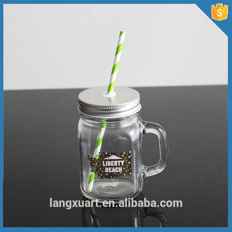 480ml glass mason jar with metal lid and plastic screw