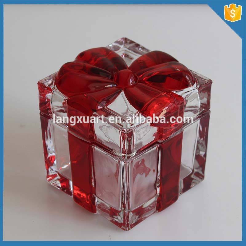 Luxury Candle Jars Glass quotes - gift red sprayed bowknot decorative food grade glass wedding jar for candy – Langxu