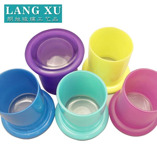 Factory Free sample Candle Glass Jars With Lid - LXHY01 9x16cm 300ml unique fancy glass candle jar – Langxu