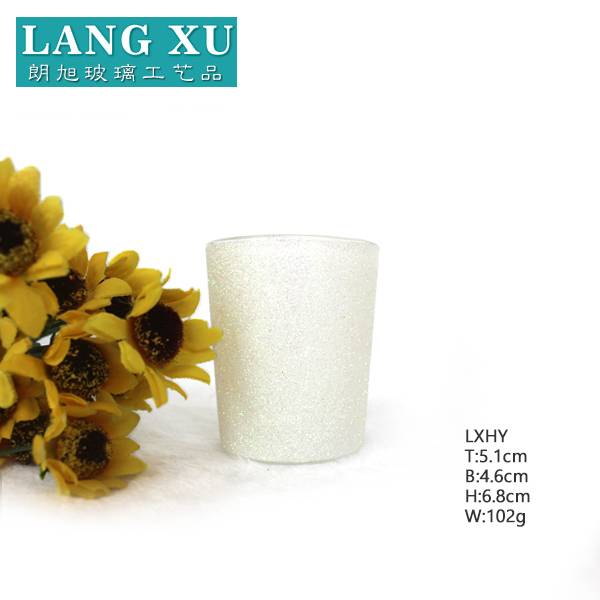 china wholesale Clear Candle Glass Jar With Glass Lid pricelist - FSC22H3 5.6×6.8cm small white glass candle jar – Langxu