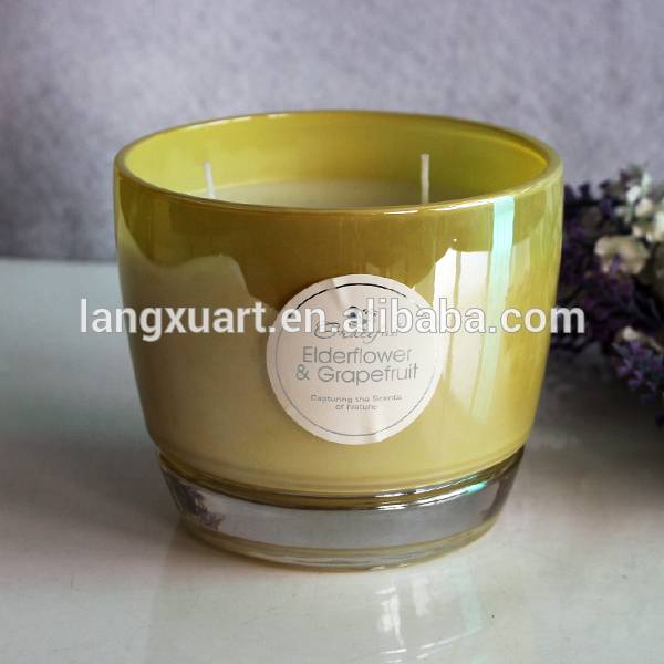 Gold Candle Jars quotes - recycled glass jar with 12 oz candle wax – Langxu