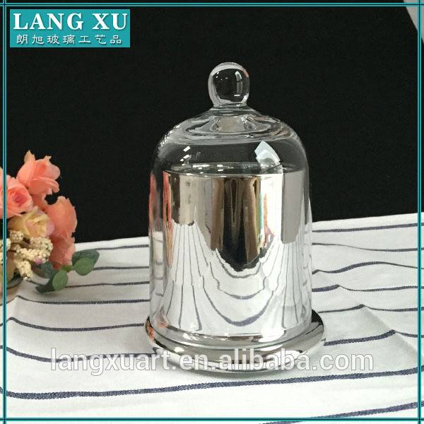 china wholesale Black Glass Candle Jars Factory - clear & gold & silver bell jars glass domes wholesale – Langxu