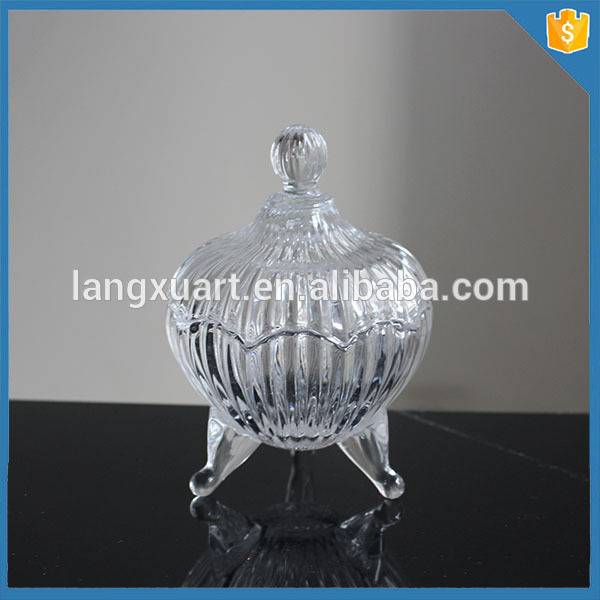 china wholesale Empty Candle Jars For Candle Making Suppliers - Langxu Glassware Handpressed Empty Tealight Luxury Glass Candle Jar With Lid – Langxu