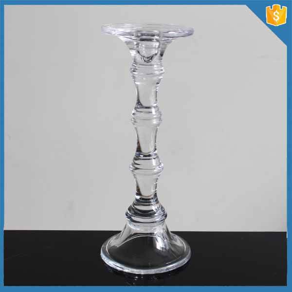 china wholesale Clear Glass Candle Holder Factory - Wholesale Pillar beaded tall glass candlestick – Langxu